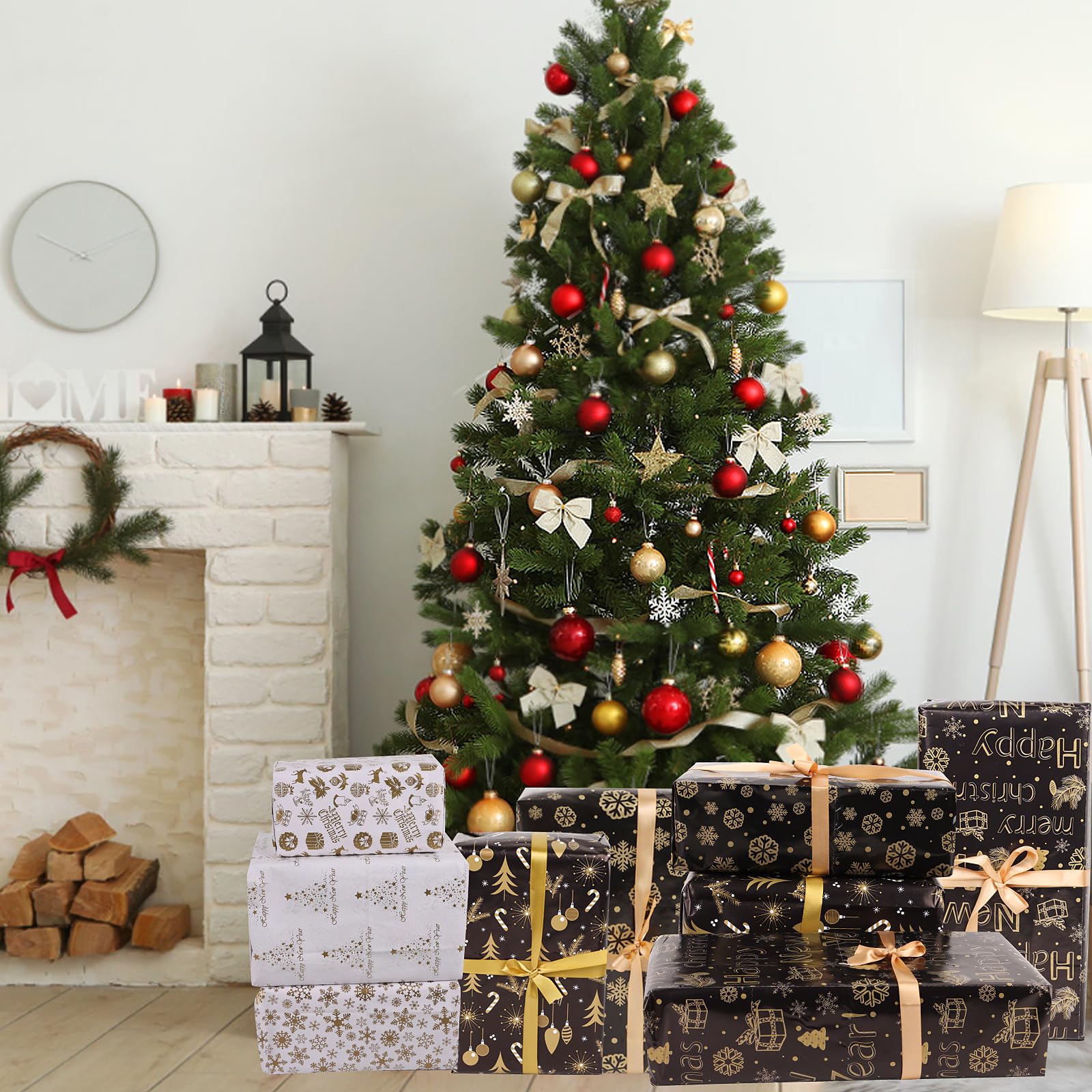 Rosa Geschenkpapier Weihnachten Set, 6 Blatt Weihna Produktbild-Vorschau 11