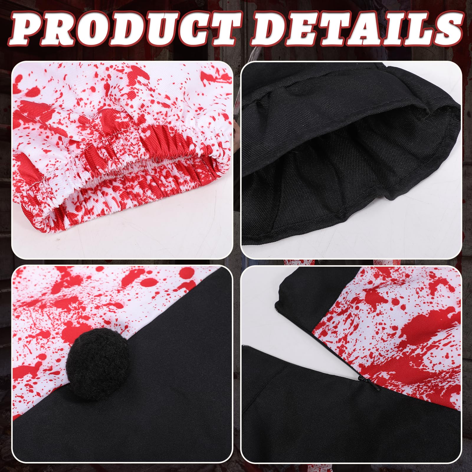 Makoike 5Pcs Art the Clown Costume Kids Terrifying Mask with Scary Killer Clown Costume Carnival Halloween Outfit Cosplay Props - Image 3