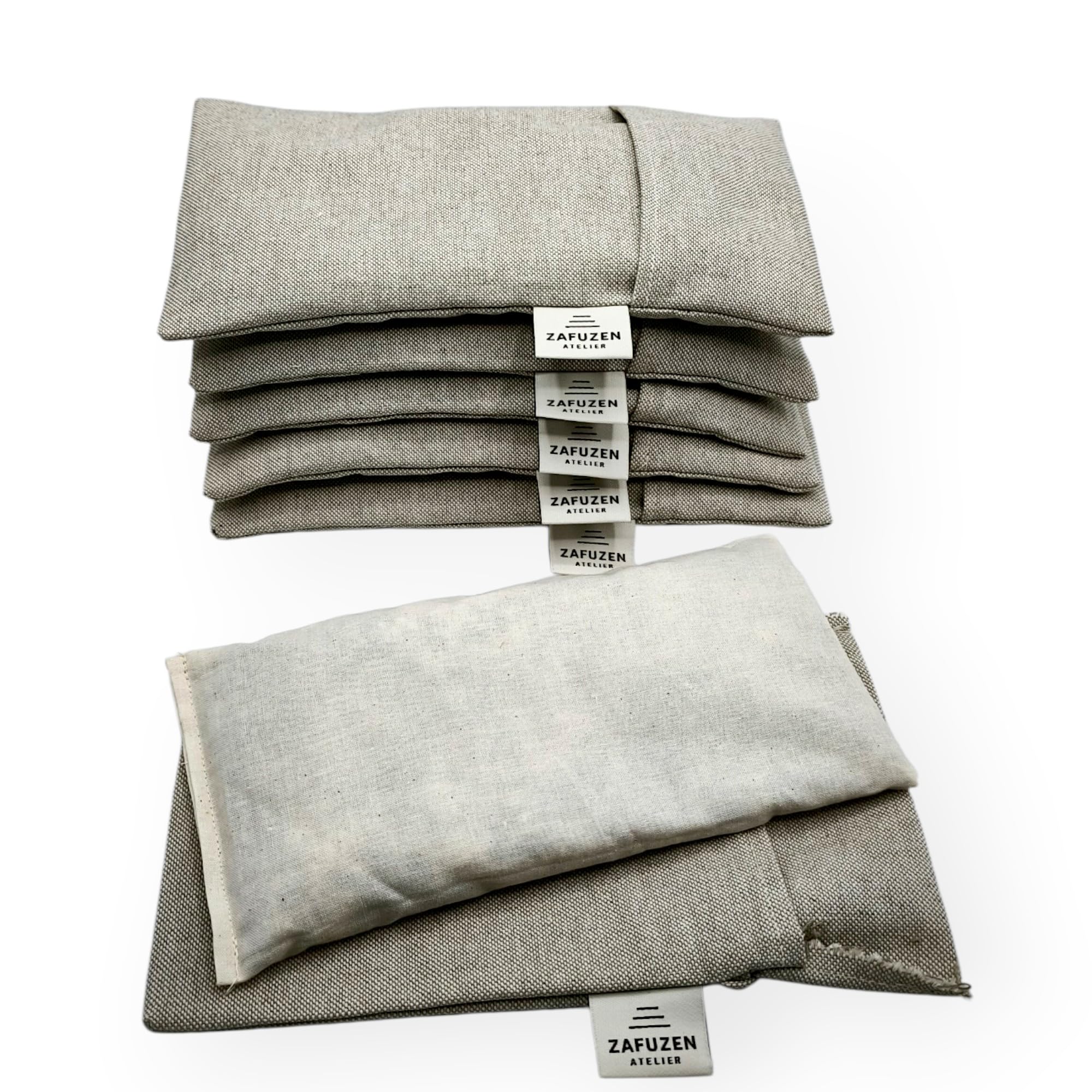 Cuscini per Occhi con Fodera Lavabile Set da 6 – Cotone Naturale e Lavanda – Uso Professionale Yoga, Pilates, Spa e Fisioterapia – Colore Dune Atelier