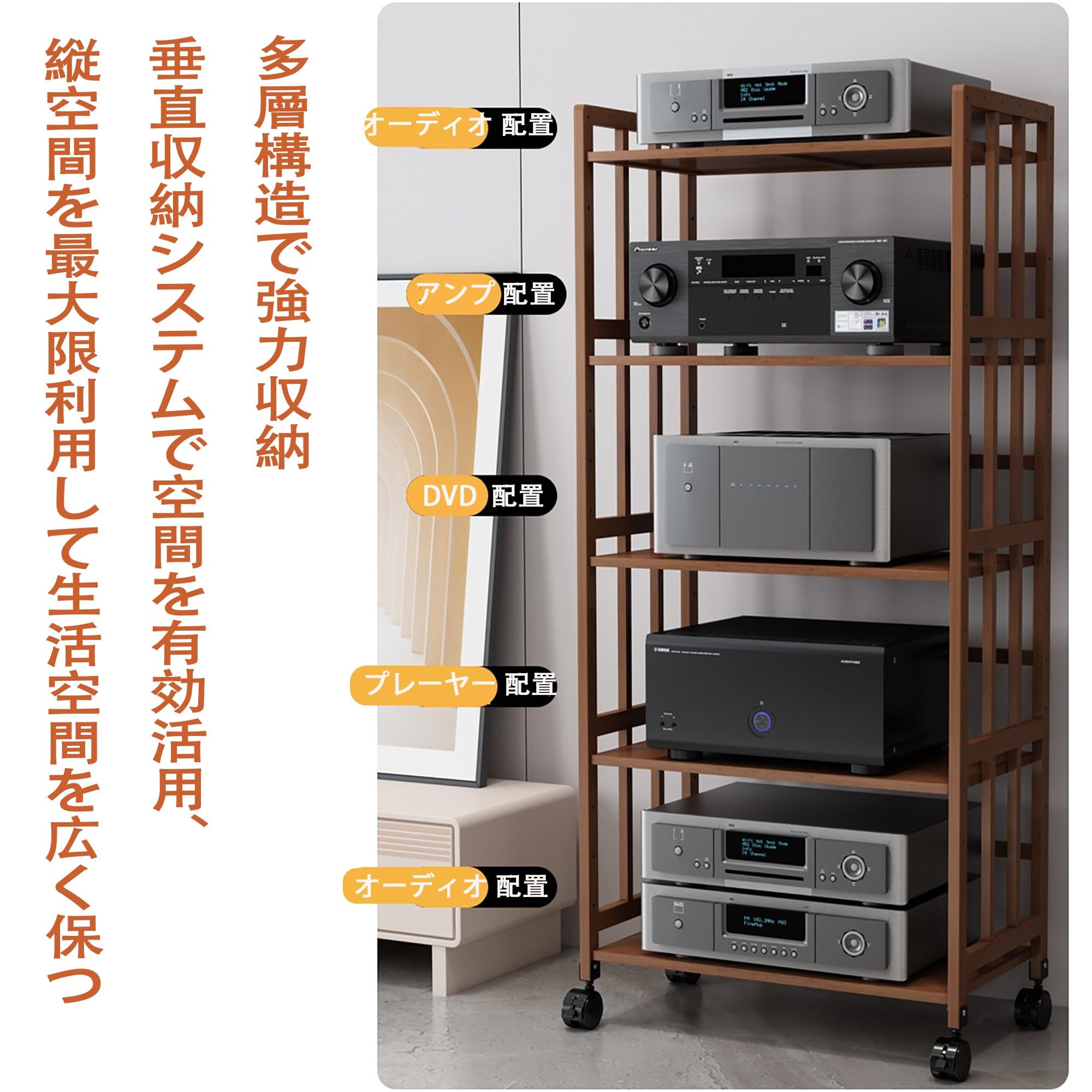 Amazon.co.jp: Monliguet オーディオラック レコードプレーヤー