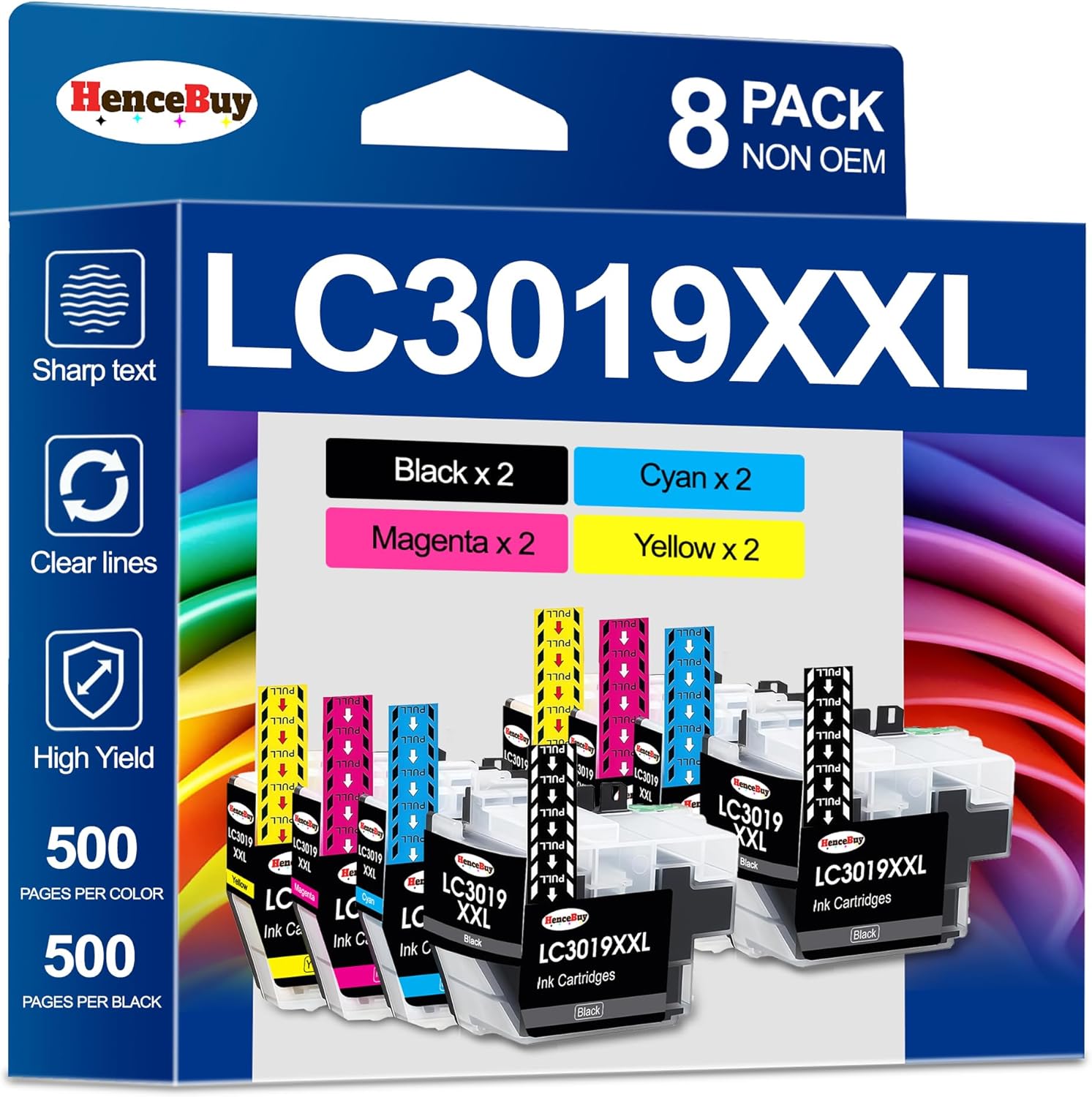 LC3019XXL Ink Cartridges Replacement for Brother LC3019 XXL LC 3019-XXL LC3019 LC3017 Ink Work for Brother MFC-J5330DW MFC-J6730DW MFC-J6930DW MFC-J6530DW MFC-J5335DW (2BK/2C/2M/2Y)