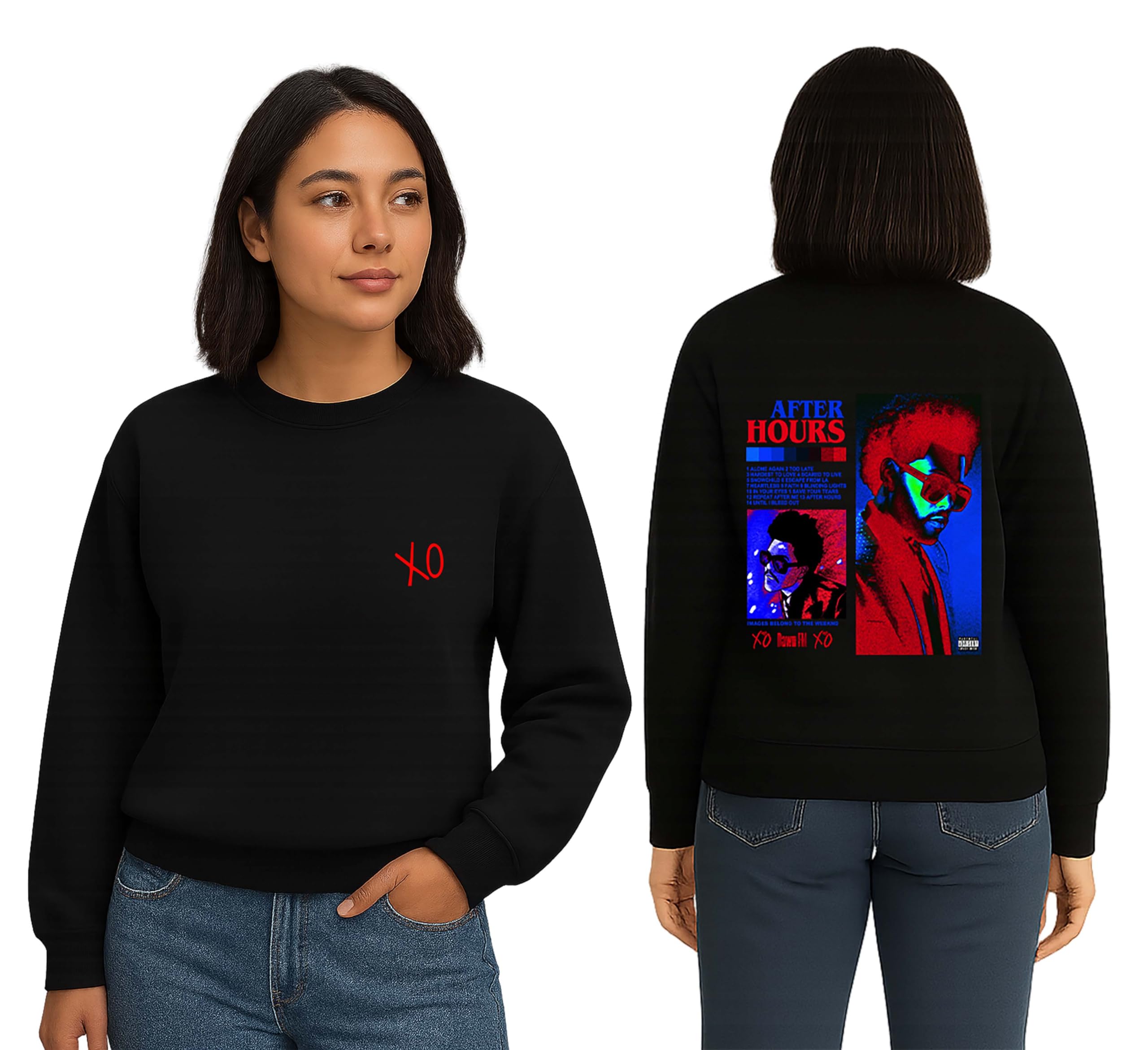 i-drip The Weeknd After Hours Sweatshirt Black Crew Neck Cotton Fleece Streetwear Graphics-picture-19