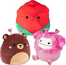 Squishmallows 10"情人闺蜜之心 3-Squish 超值包套装 - 少送三件 Jazwares 官方 Jazwares 10"毛绒 - 适合儿童、女孩和男孩的收藏柔软 Squishy 毛绒动物玩具礼品套装