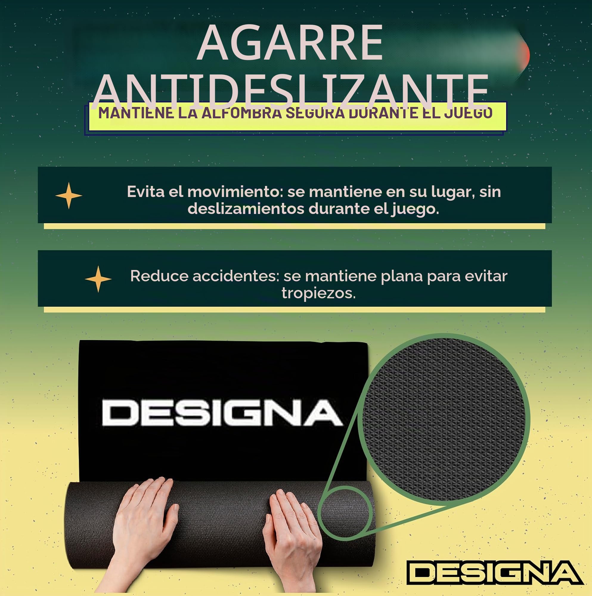 Designa Darts MAT43 | Alfombra Antideslizante para Dardos, Doble Parte Superior, 290 cm x 60 cm