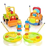 PREXTEX 2pk Remote Control Cars for 3-5 Year Old Boys - Truck & Tractor Toddler Toys