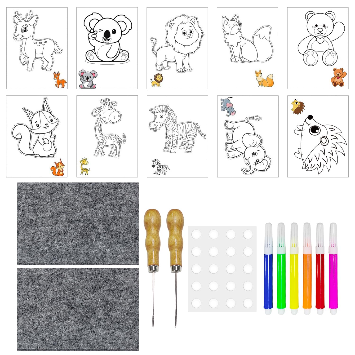 GDFHBD 1 Set Of Animal Lancet Paintings, Children'S Handmade Materials, Creative Craft Accessories