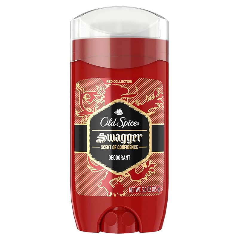 Desodorante Old Spice sem alumínio para homens, fragrância de lima e madeira de cedro Swagger, Red Collection, 3 unidades