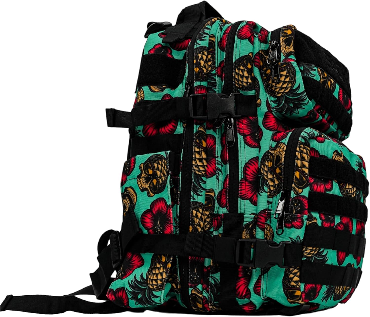 Combat Iron 25L Military Tactical Backpack for Men & Women, Molle Daypack Bug Out Bag, Hiking, Camping, Travel Rucksack with Bottle Holder, Teal Pineapple Express