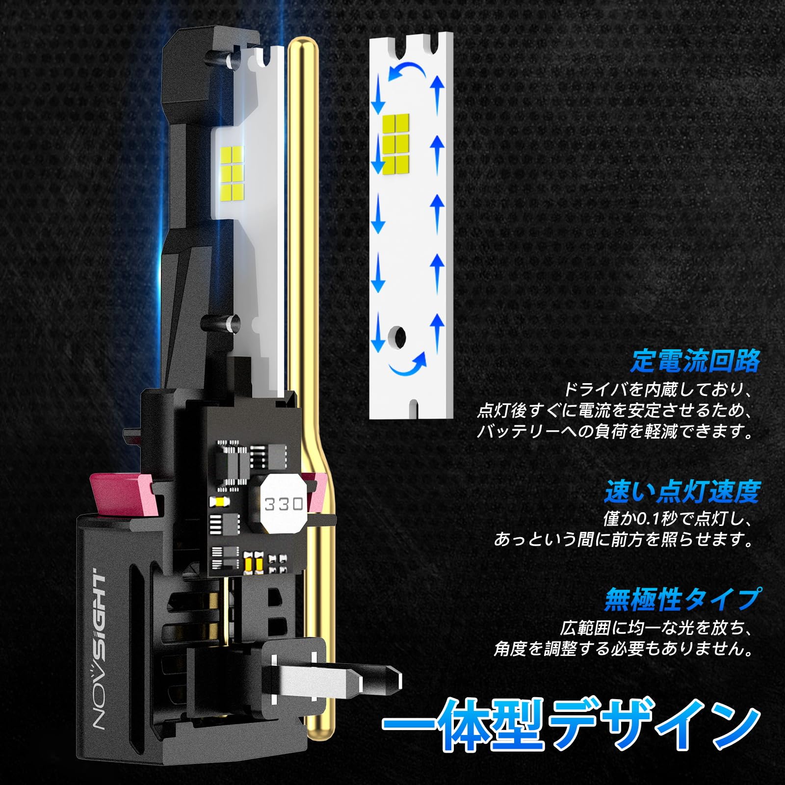Amazon | NOVSIGHT H11 LEDヘッドライト H8/H9/H16 新車検対応 一体型