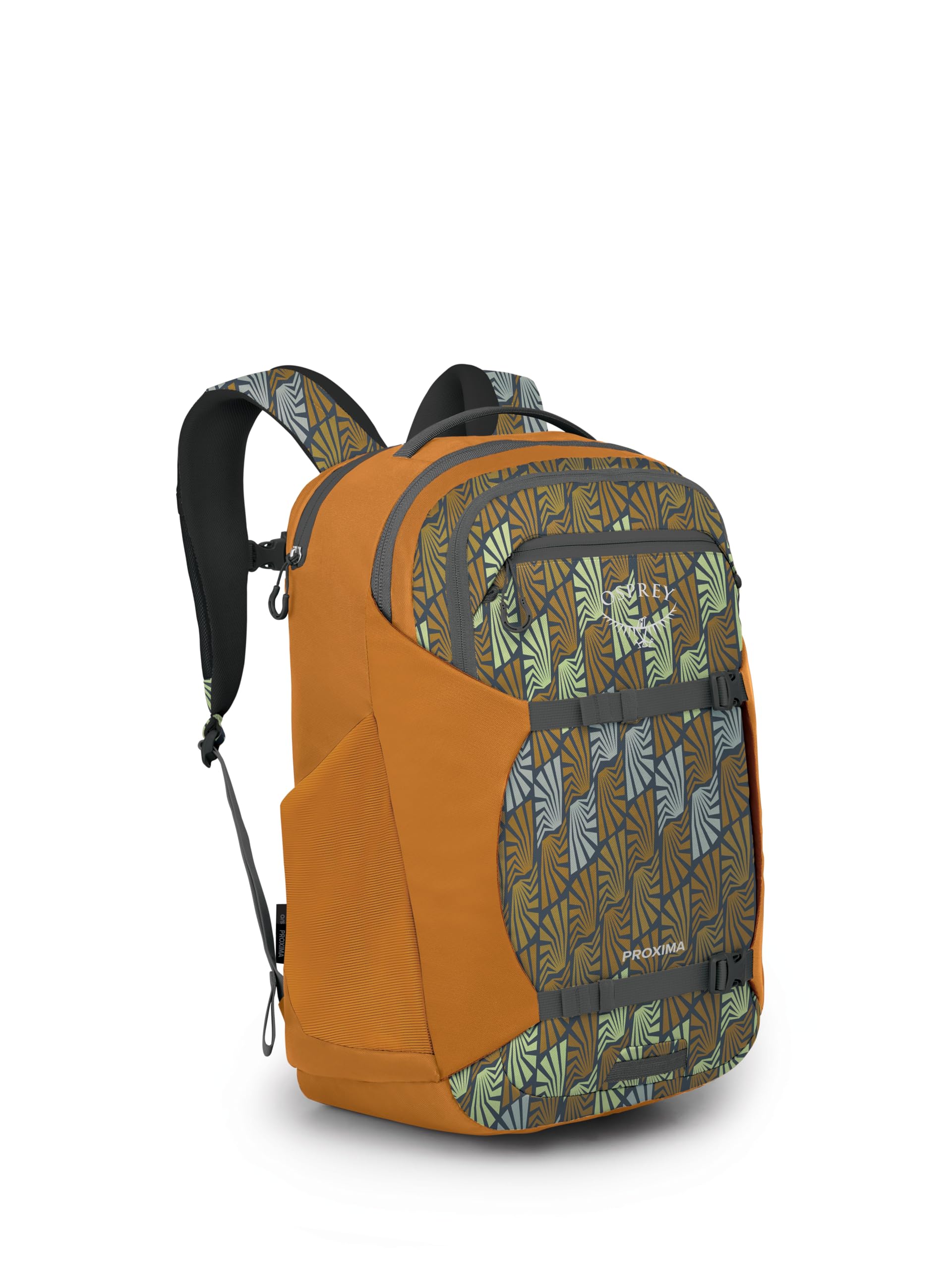 OspreyProxima 30L Campus Laptop Backpack - Organized Everyday Pack with Tech Storage, Water Bottle Pockets, and Comfortable Carry - Perfect for School, Commute, and Travel, Kazuma Print/Toffee OrangeBluesignBluesignBluesign