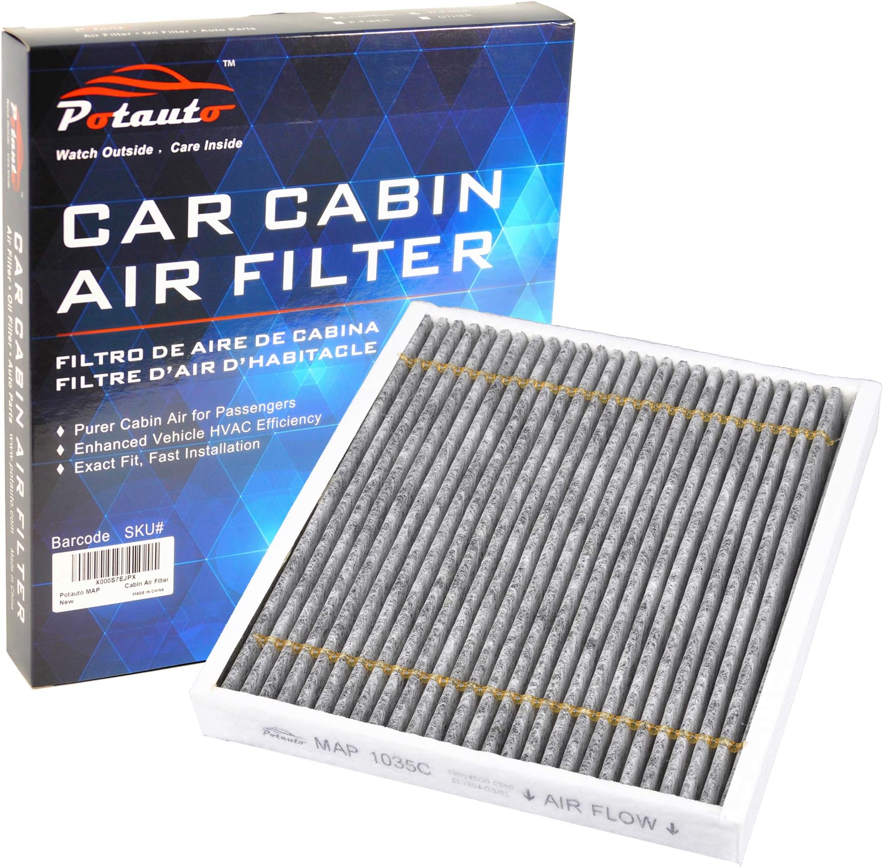 POTAUTO MAP 1035C (CF10916) Activated Carbon Car Cabin Air Filter Replacement for BMW I8 Z4