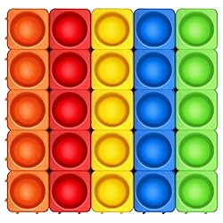 Giant Pop Blocks Bubble Premium Silicone Pop Fidget Blocks for Endless Joy and Education - Vibrant Pop Blocks for Imaginative Play and Puzzle Games-Toy Gift for Kids (25PCS)