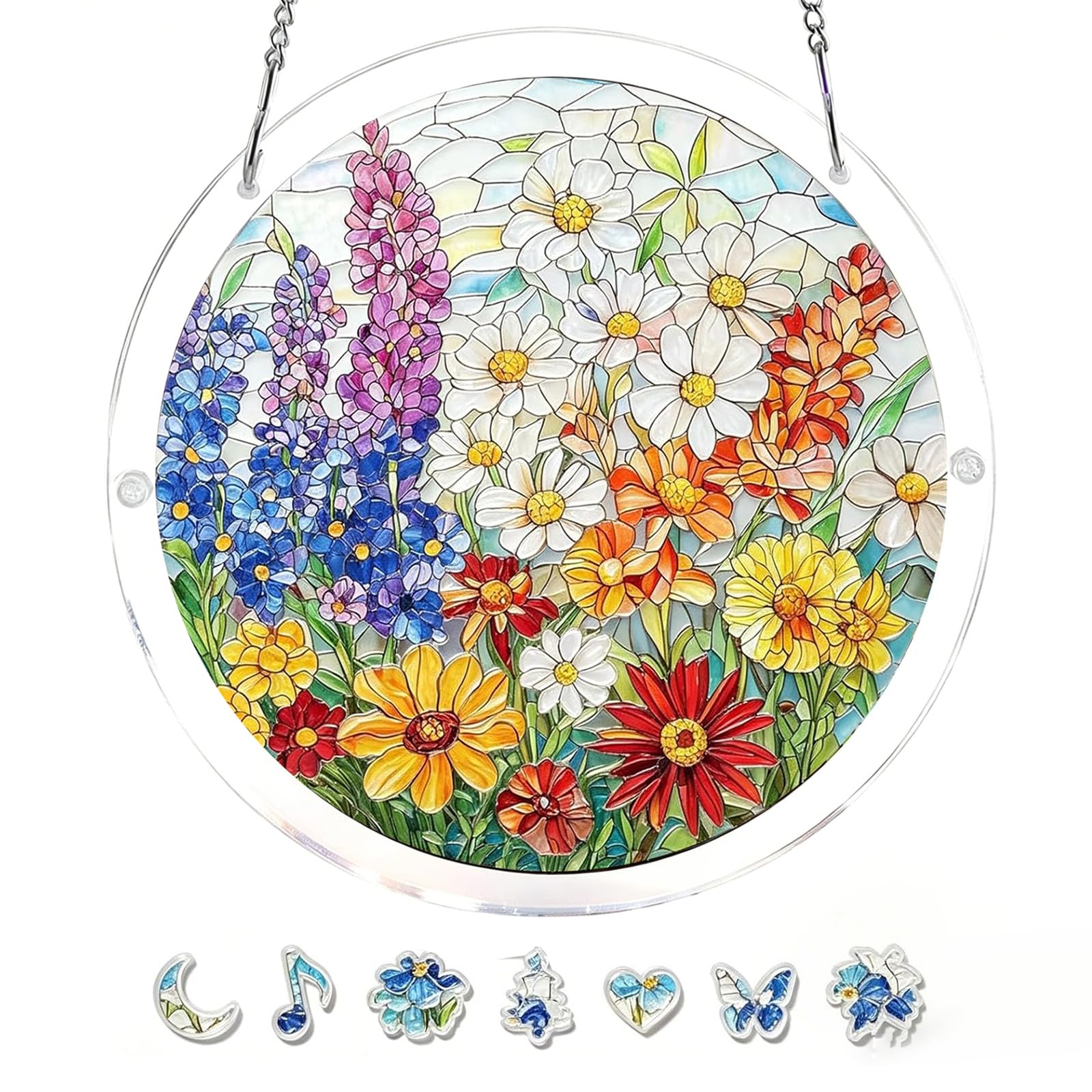 Acrylic Puzzles Suncatcher Window Hanging, Acrylic Jigsaw Puzzle Sun Catchers Moonlit Riverscape Decor Crafts for Living Room Bedroom Summer Balcony Decor