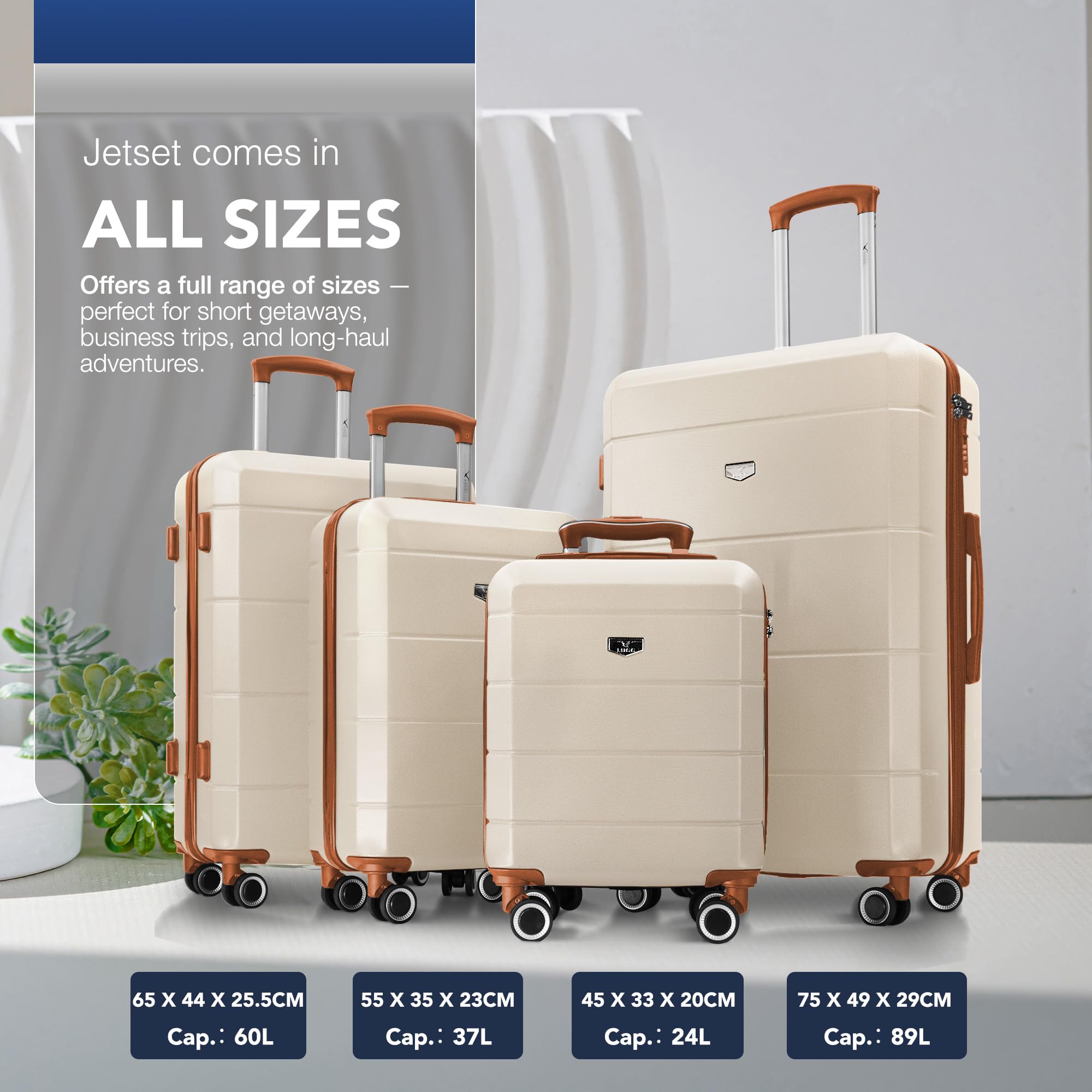 LUGG 28 Inch Jetset Suitcase Hard Shell Case 4 Wheel Travel bag Lightweight ABS Material with TSA Lock Approved for Travel with easyJet, British Airways, RyanAir, Virgin Atlantic, Emirates(75x49x29cm) — view 7
