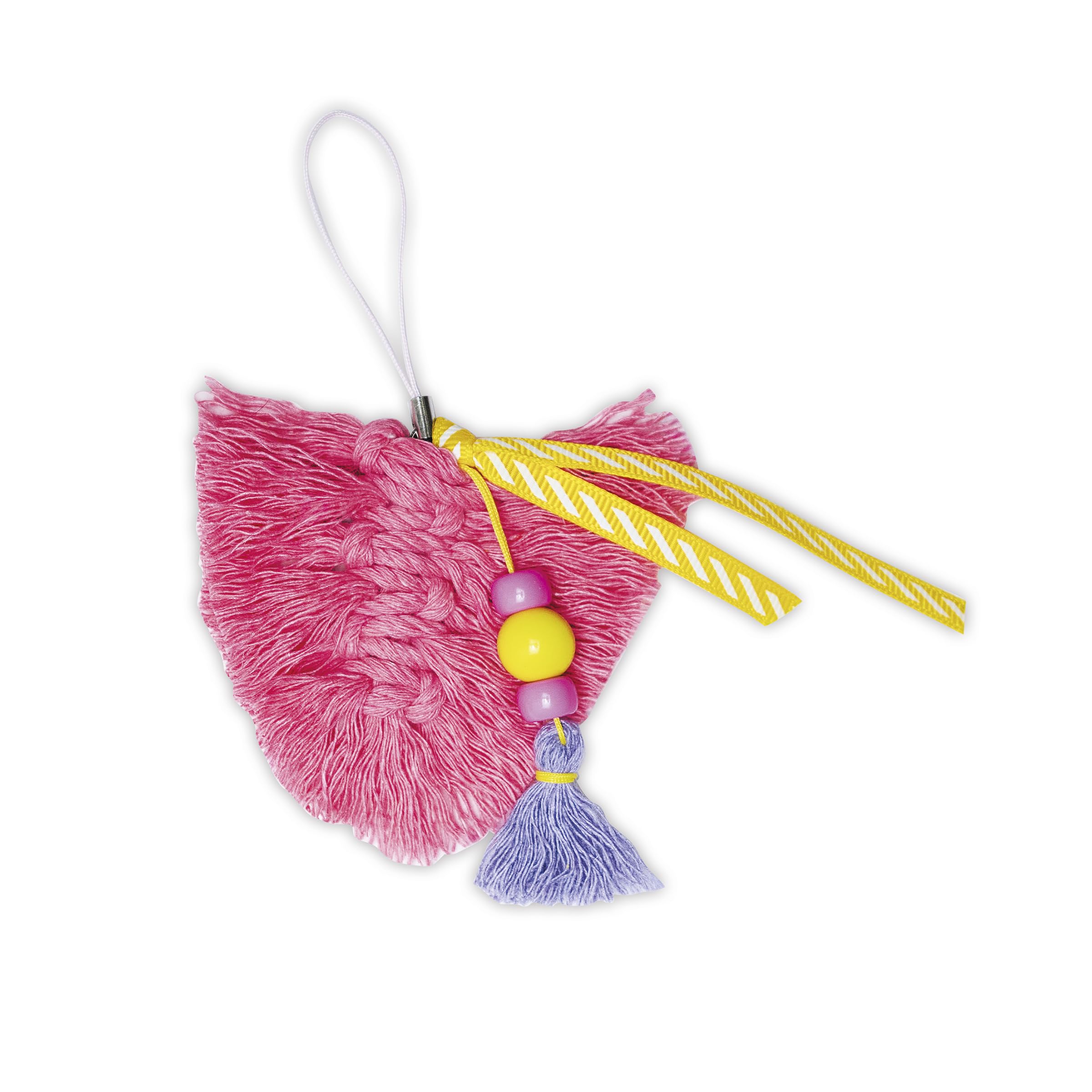 Janod – Kit Créatif Bijoux de Sac – 6 Accessoires à Personnaliser (4 Grands Bijoux + 2 Grigris) – Perles Colorées, Fils Macramé, Rubans – Activité DIY Dès 7 Ans – Coffret Cadeau