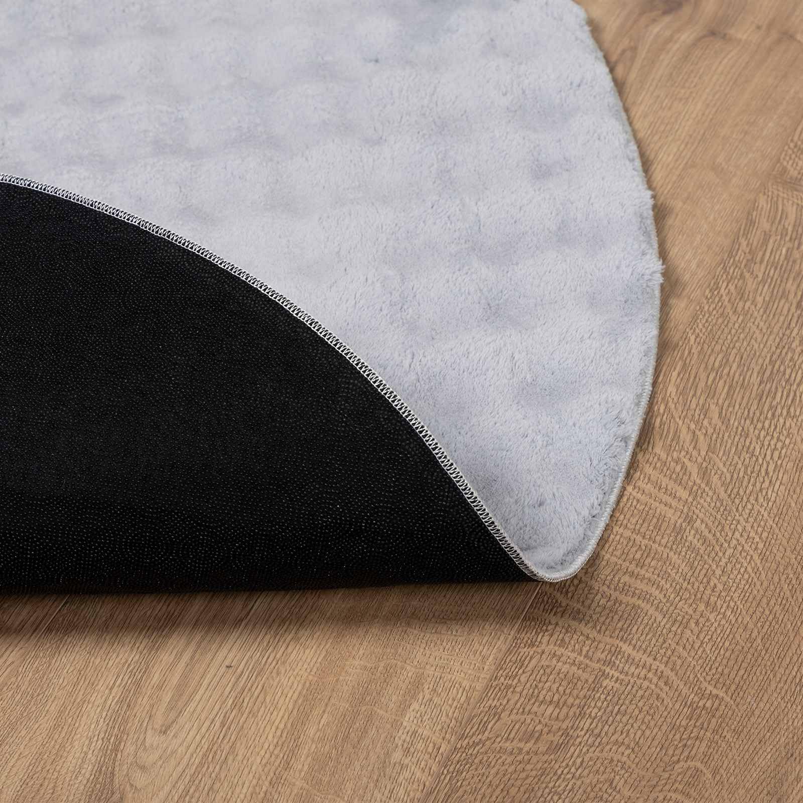 Alfombra redonda SIROLO gris 120 cm poliéster para interiores