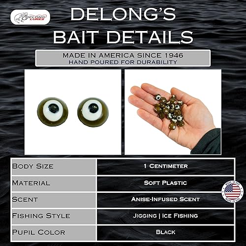 Vista 16 de DELONG LURES - Señuelos de plástico suave para insectos y insectos para pesca de panfish, Bluegill y hielo Barrenador de maíz C