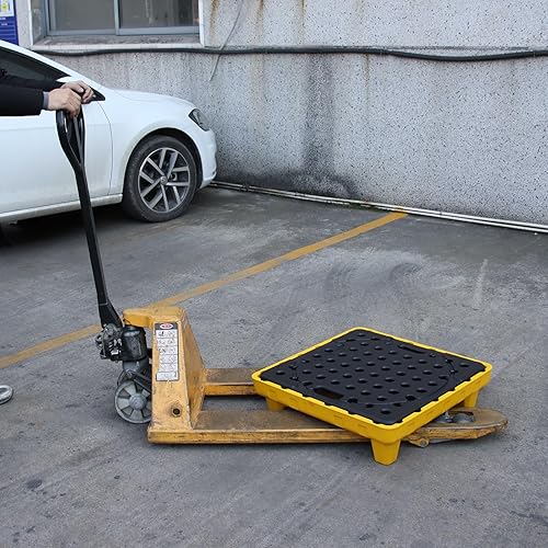 Miniatura 6 de Plataformas modulares de derrames, plataforma de contención de derrames amarillo y negro, paleta modular de contención de derrames con rejillas