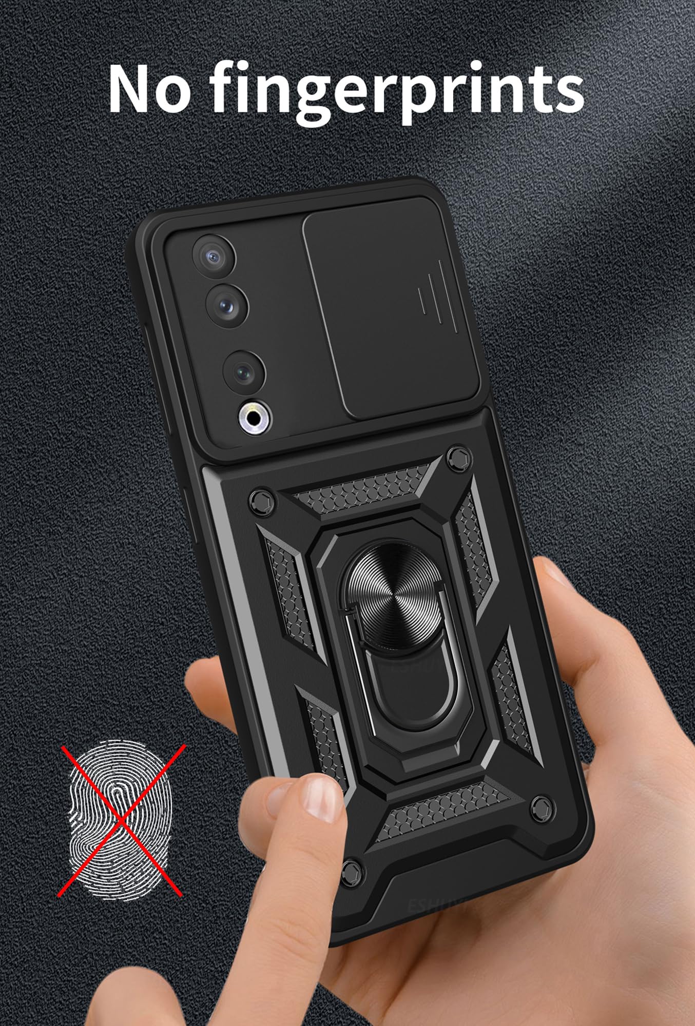LeviDo Schutzhülle Für Honor 90 – Mit Slide-Kamera-Cover, Magnet Für Auto-Halterung Und Ring-Ständer, Silber