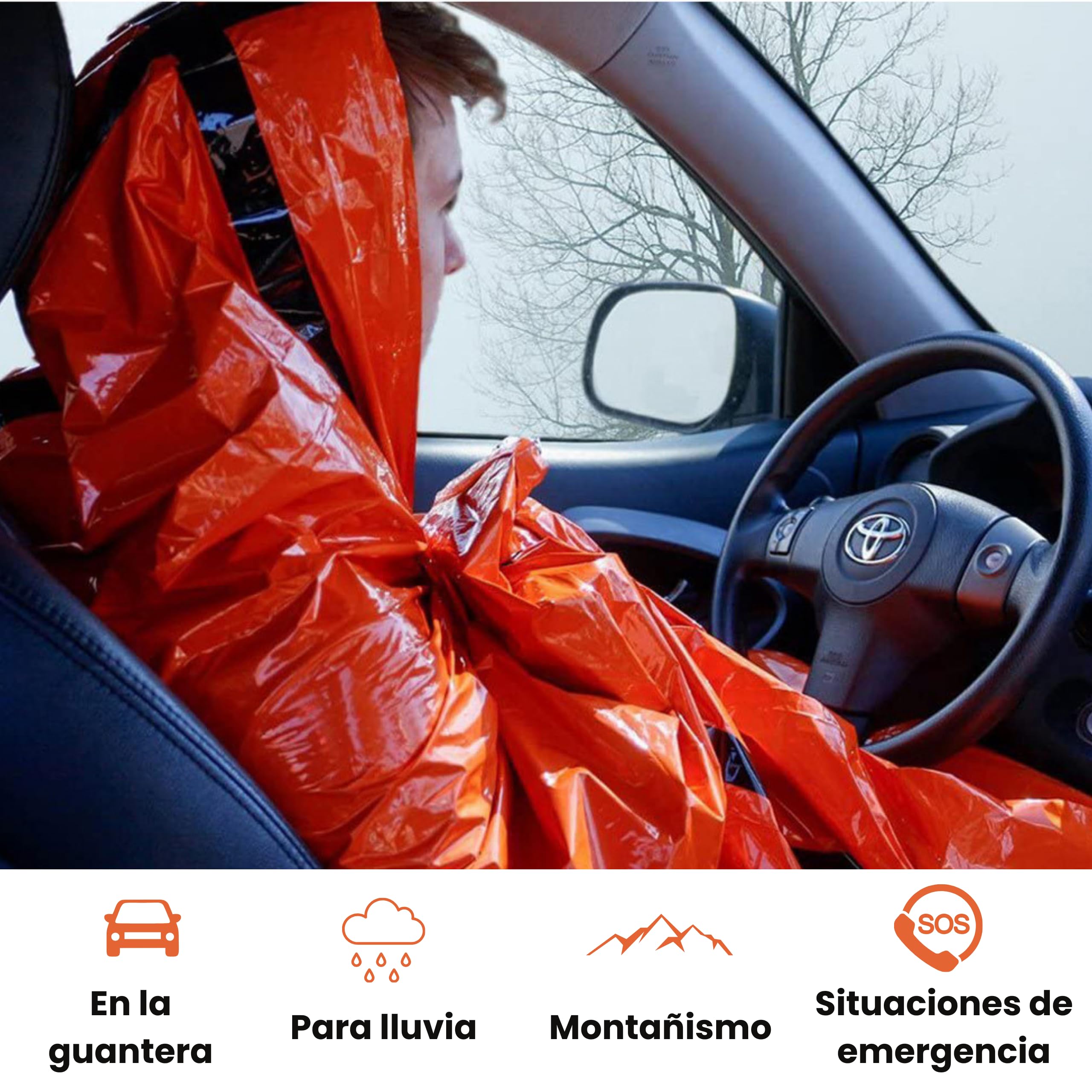 Saco Supervivencia - Manta Termica Supervivencia - Manta termica de Aluminio - Funda vivac - Saco de Dormir de Emergencia para Llevar en el Coche, en la Mochila o en tu botiquín/IFAK