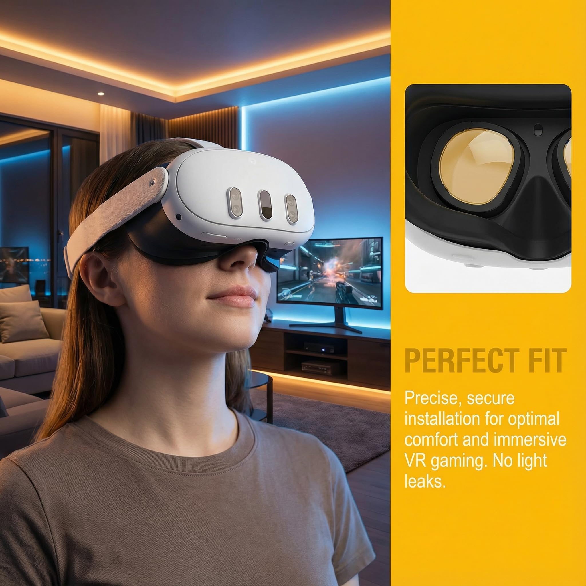 PSI 2 lentes de melanina anti luz azul para Oculus Meta Quest 3 gafas, insertos compatibles con accesorios de realidad virtual, protección ocular