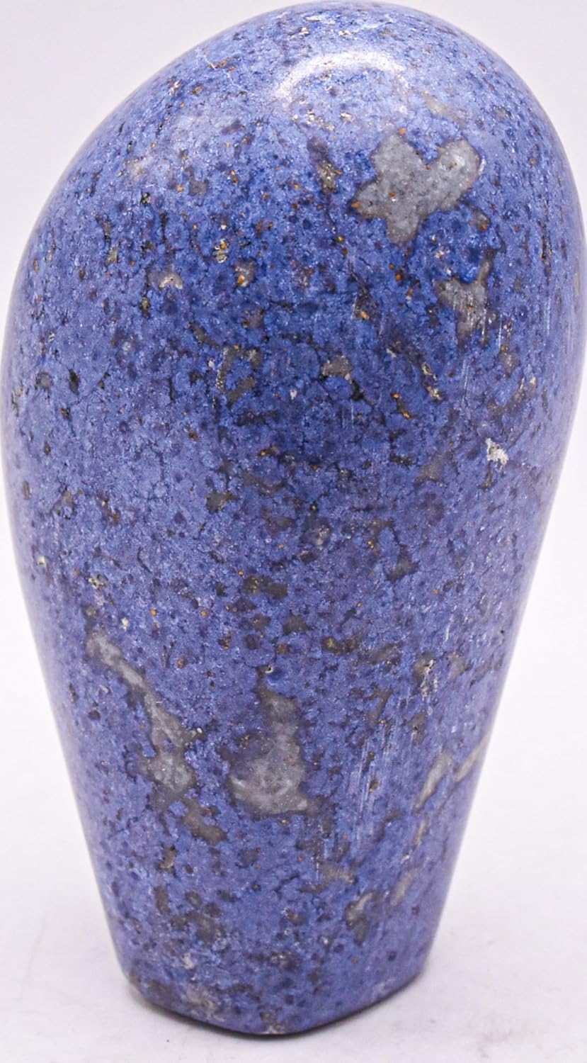 3.3" 255g Rich Blue Dumoritierite w/Quartz Inclusions Freeform Polished Natural Orbicular Orbs Gemstone Crystal Mineral Specimen - Peru