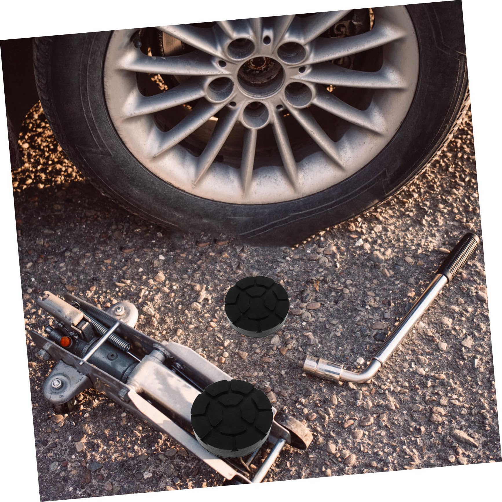 Generisch 4 Stück Gummiauflage Anheben Wagenheberständer Geschlitztes Klinkenpad Klemmschweißbuchsenadapter Jacking-Puck Buchse Liefern Hebebühne Für Bodenheber Klinkenpad-Adapter Black