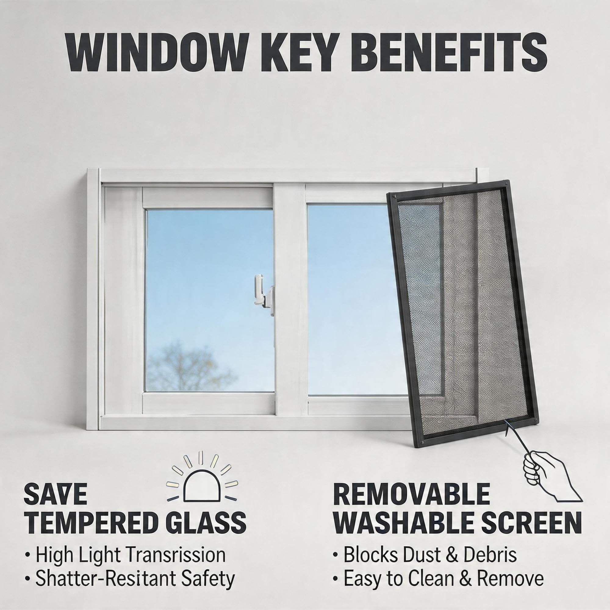 Zamykana szopa przesuwna WindowSecuri s do piwnicy Ga i kurczaka 32 x 23 biały idealny zamiennik do użytku na zewnątrz