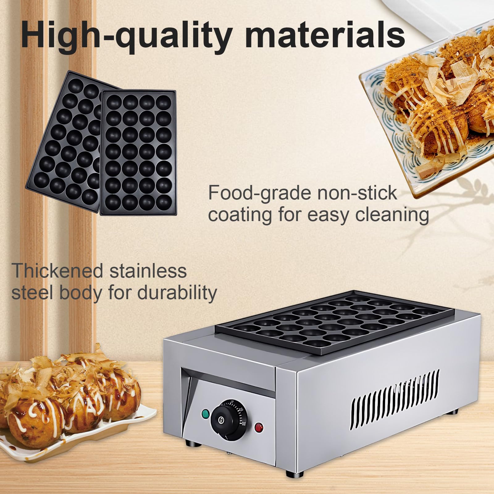 SHAHRYAR Macchina per Takoyaki Professionale 28 Fori Acciaio Inox