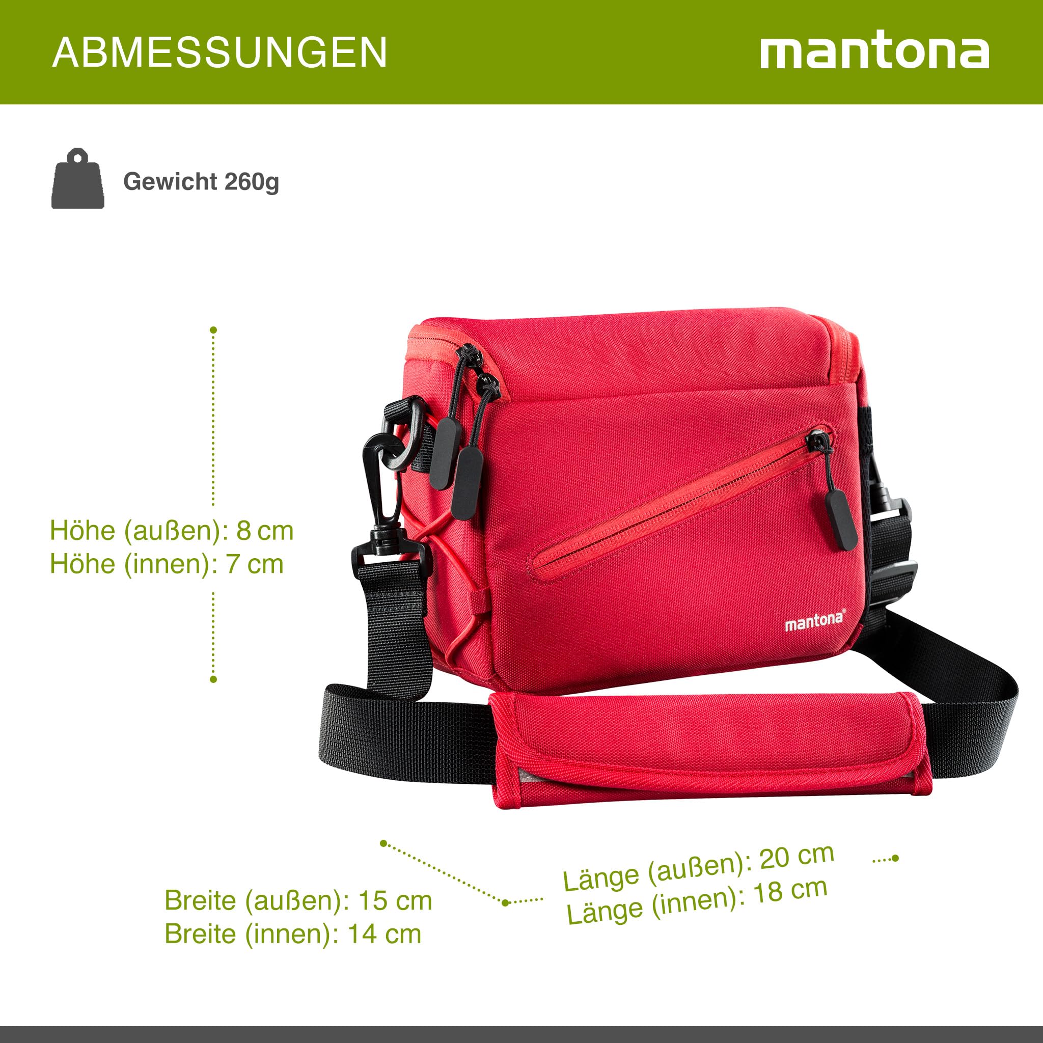 mantona Torba na aparat Irit System, Czerwony, Torba
