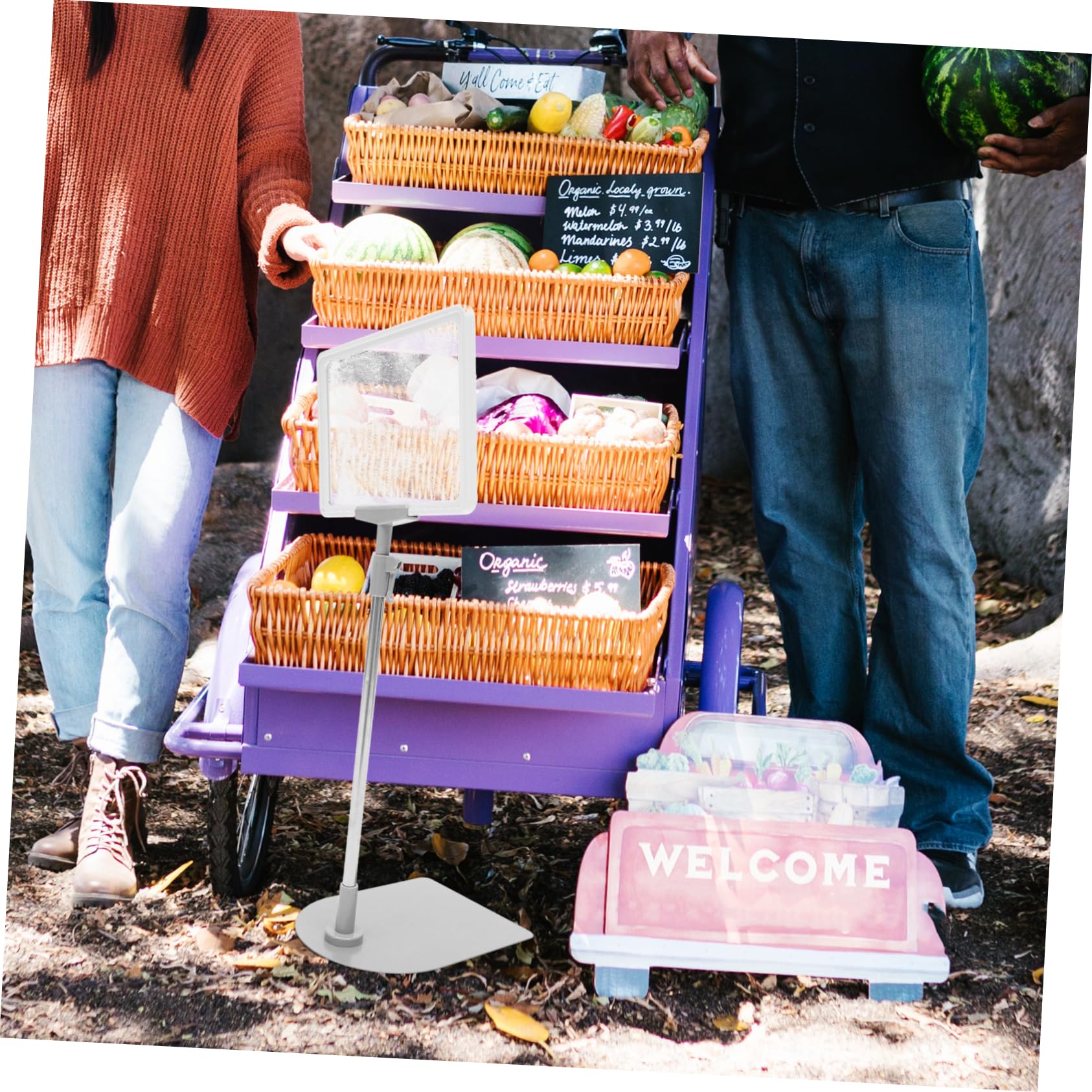 Homoyoyo Espositore Design Stabile e Leggero Bianco A5 Prezzi Supermercato in Acciaio Inossidabile e Plastico per Cartellini Prezzo in Negozio e Supermercato