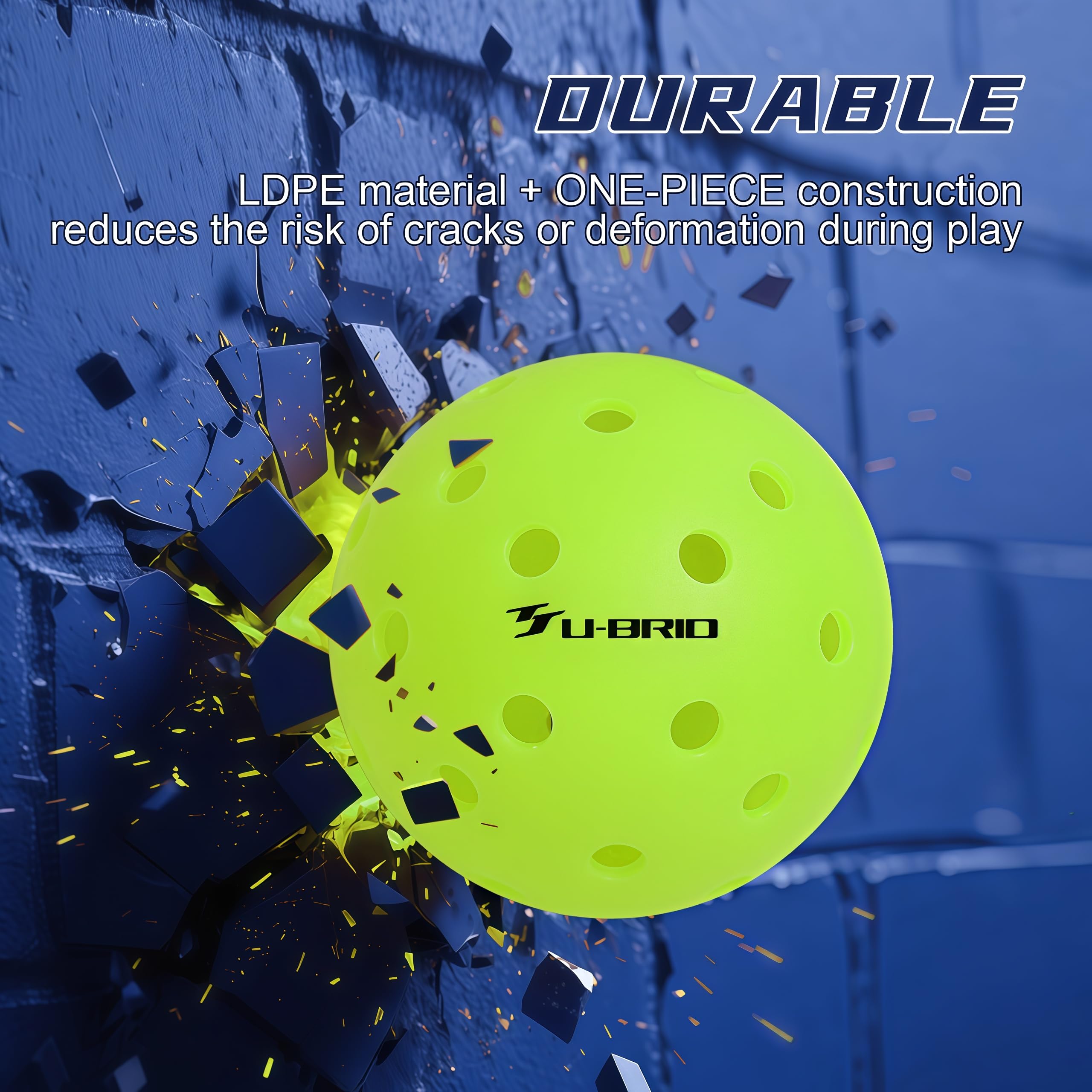 Pro-Grade - Palline da pickleball da esterno a 40 fori, confezione da 3/4/12, testate per giocatori professionisti, design resistente al vento, alta visibilità e durata oltre 300 colpi per