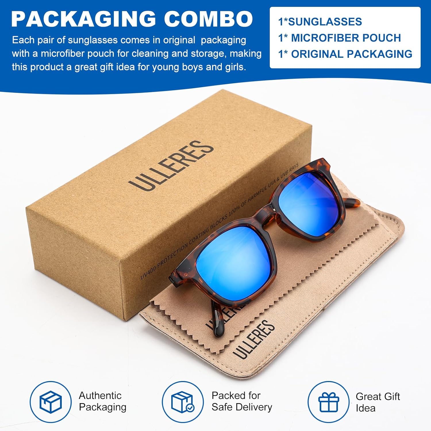 Kids Sunglasses- Retro 80s Polarized Sunglasses for Children Boys and Girls, A Tea Demi, One Size - Image 3