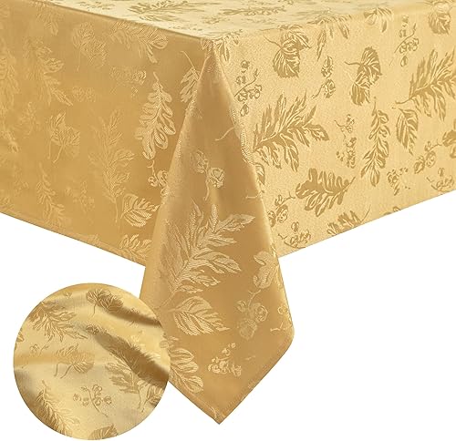 Elrene Home Fashions. - Elegante mantel de damasco, diseño de hojas tejidas.