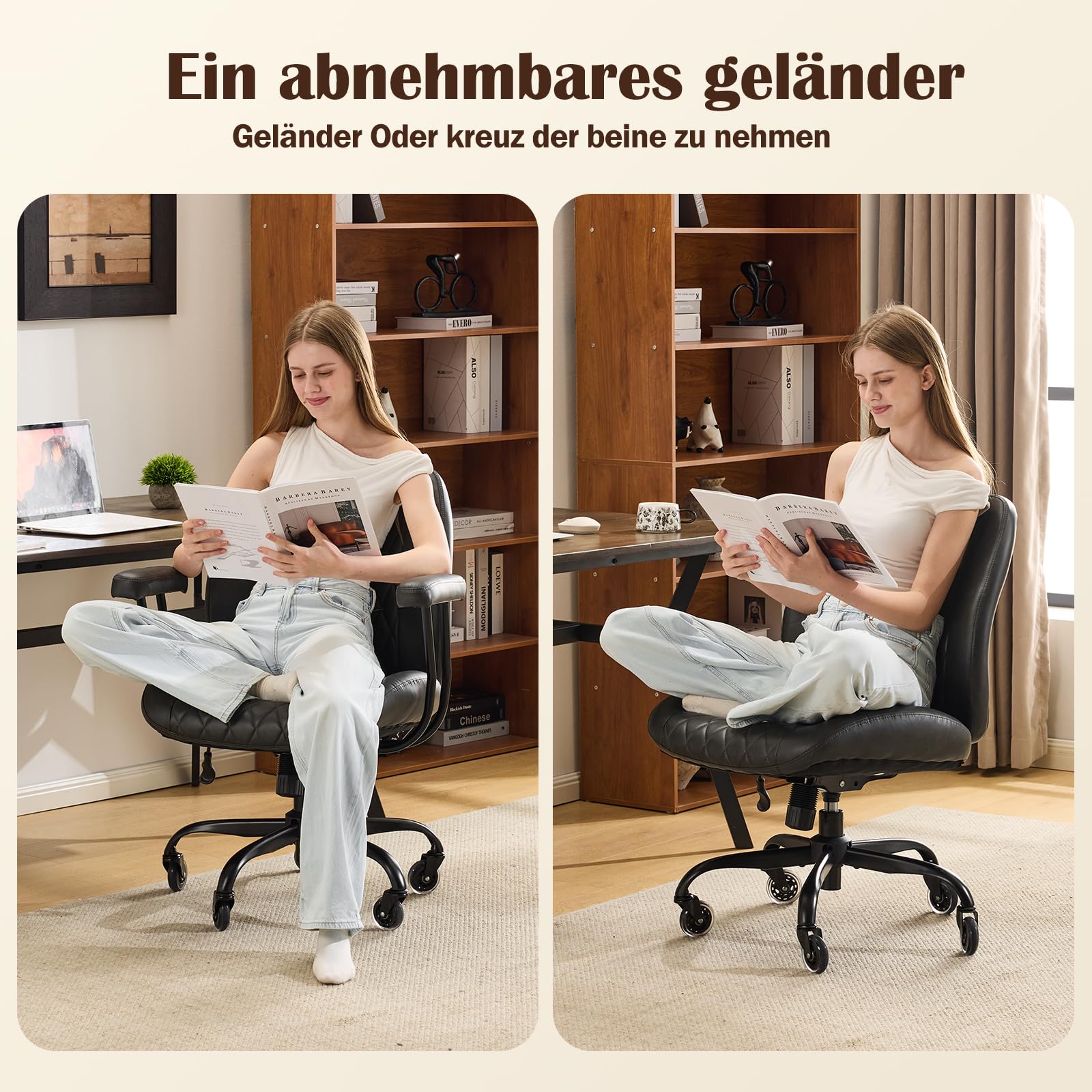 Sedia da ufficio ergonomica, nera, regolabile in altezza, girevole per ufficio