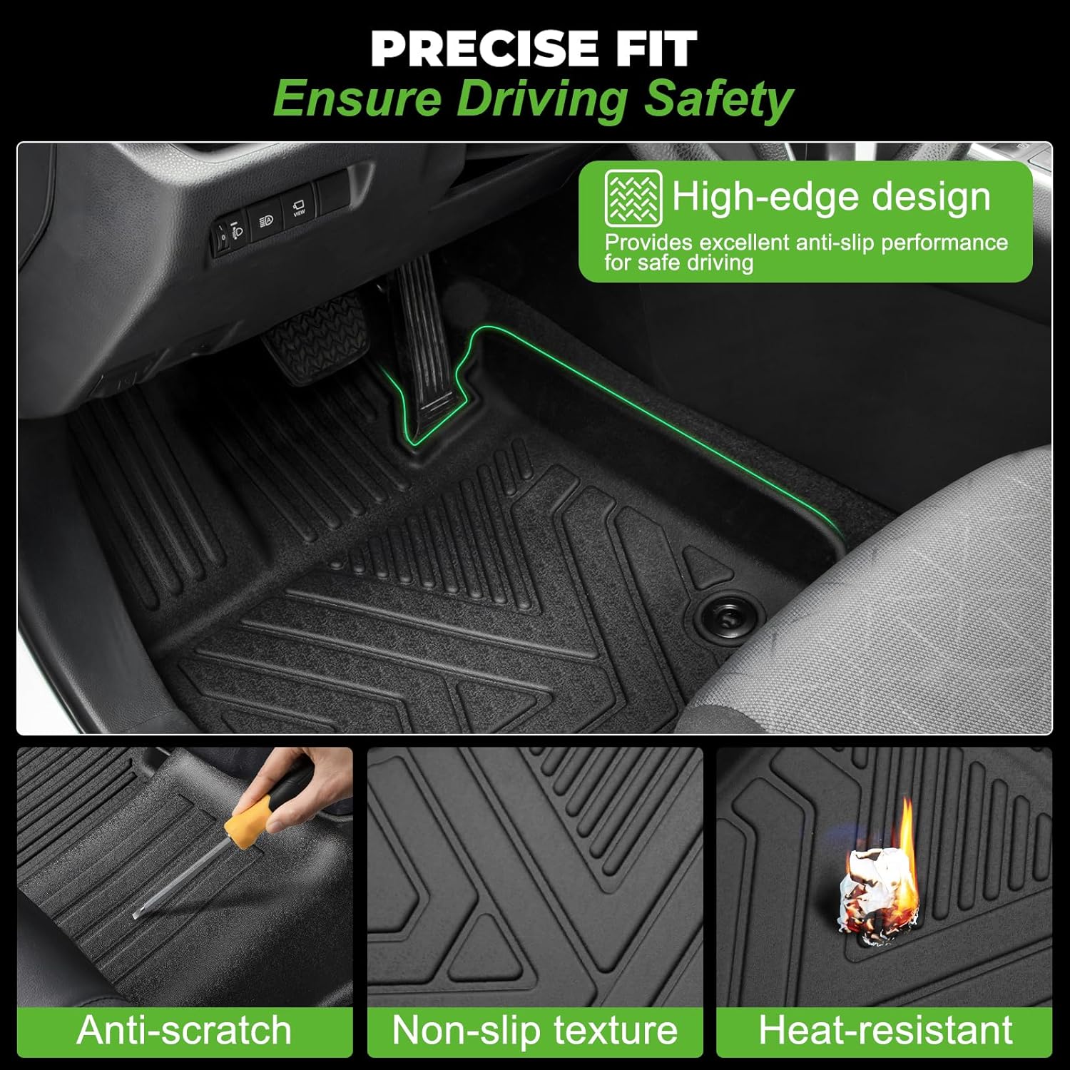 Floor Mats & Cargo Liner Custom for 2022-2025 2026 Hyundai Tucson Hybrid,All Weather Protection for Car Mats Anti-Slip TPE Odorless Floor Liners Front & Rear Row Full Set Hyundai Tucson Accessorie