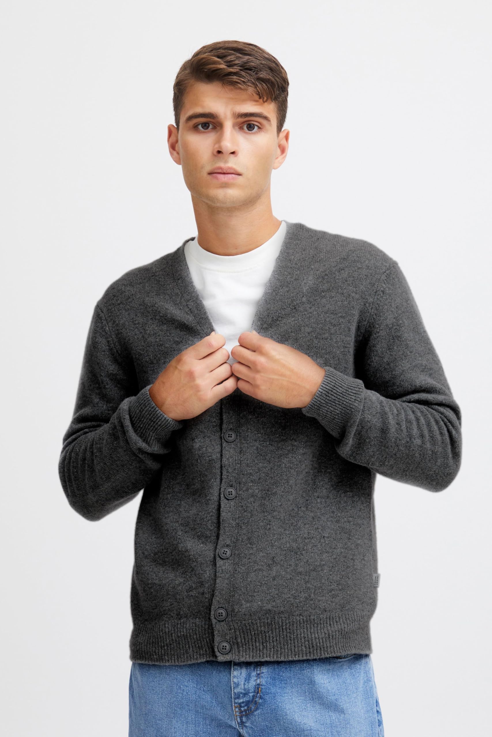 CASUAL FRIDAY CFKarl Herren Strickjacke Cardigan mit V-Ausschnitt Knopfleiste Lammwolle Regular fit