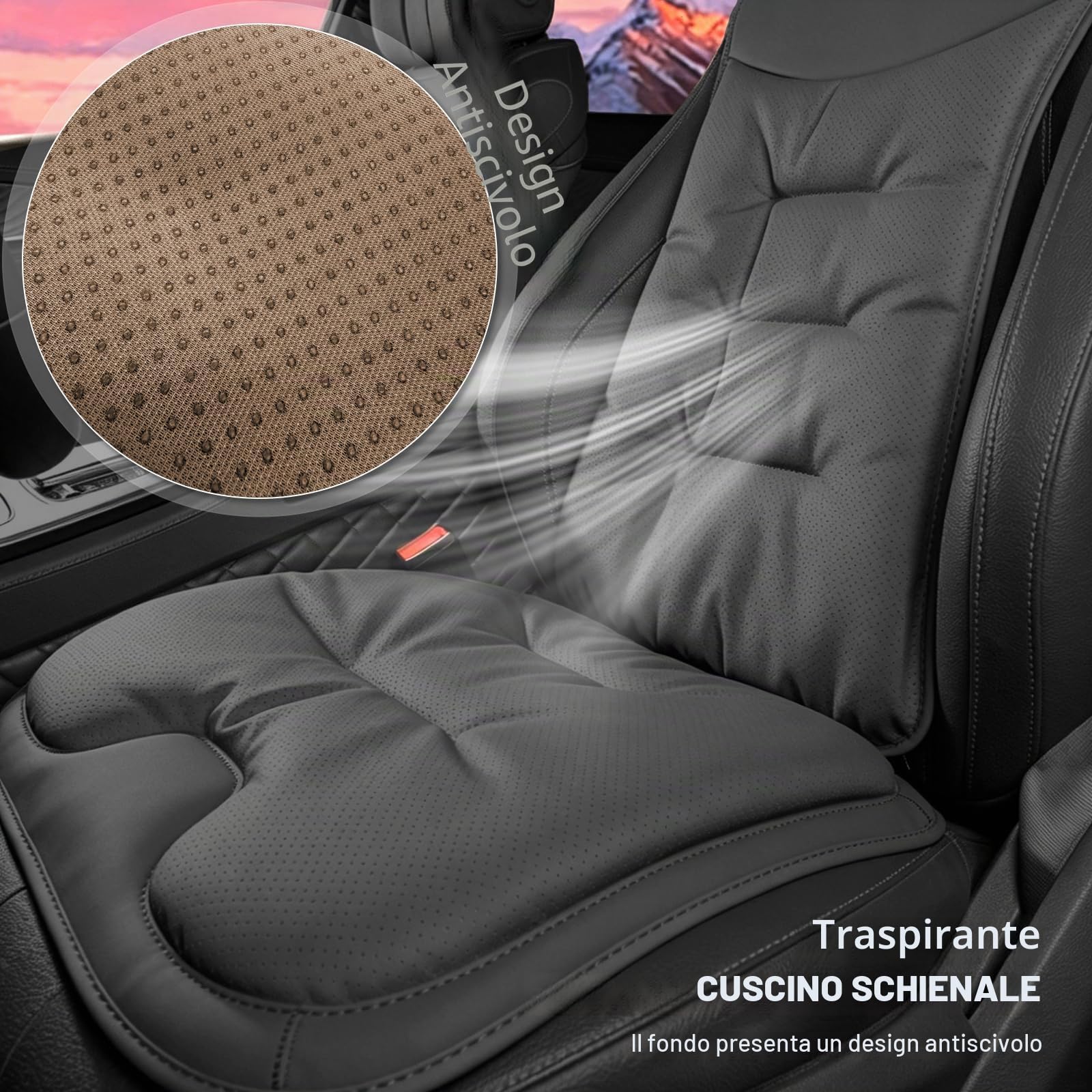 Cuscino per Sedile Auto Personalizzato con Supporto per Schiena, Logo Personalizzabile, Imbottitura Morbida in Cotone PP
