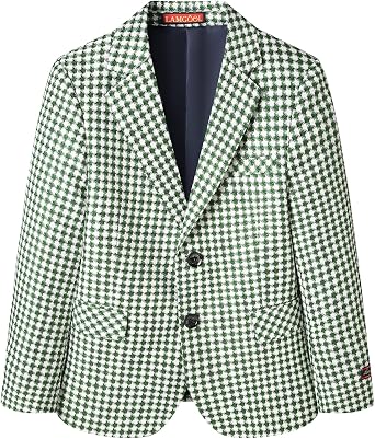 Lamgool Boys Suits 3 Piece Slim Fit Houndstooth Tuxedo Blazer Jacket Pant for Kids Prom Wedding Formal Dress Suit Set 4-16Y