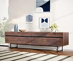 WAMPAT Mid-Century Modern 71" TV Stand for up to 75 inch TV Entertainment Center TV Console with Storage Cabinets Media Console for Living Room, Brown