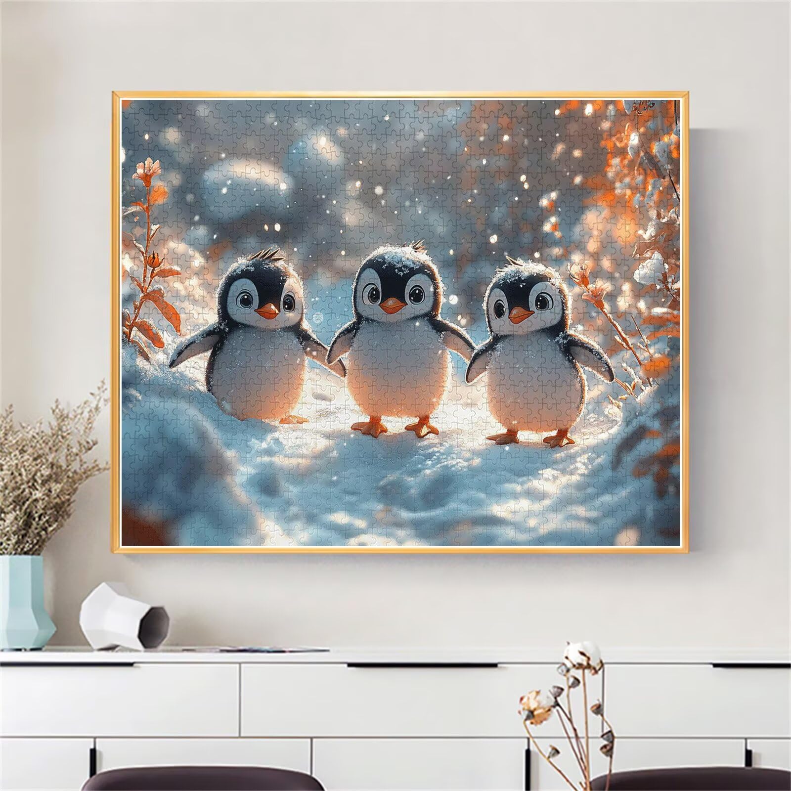 Pinguino Jigsaw Puzzle Adulti 2000 pezzi Jigsaw Puzzles Classici Arte Impossibili Grandi Dimensioni Cartone Animato per Adulti e Ragazzi Divertimento Giochi Rilassamento e Intelligence 70x99cm t-861