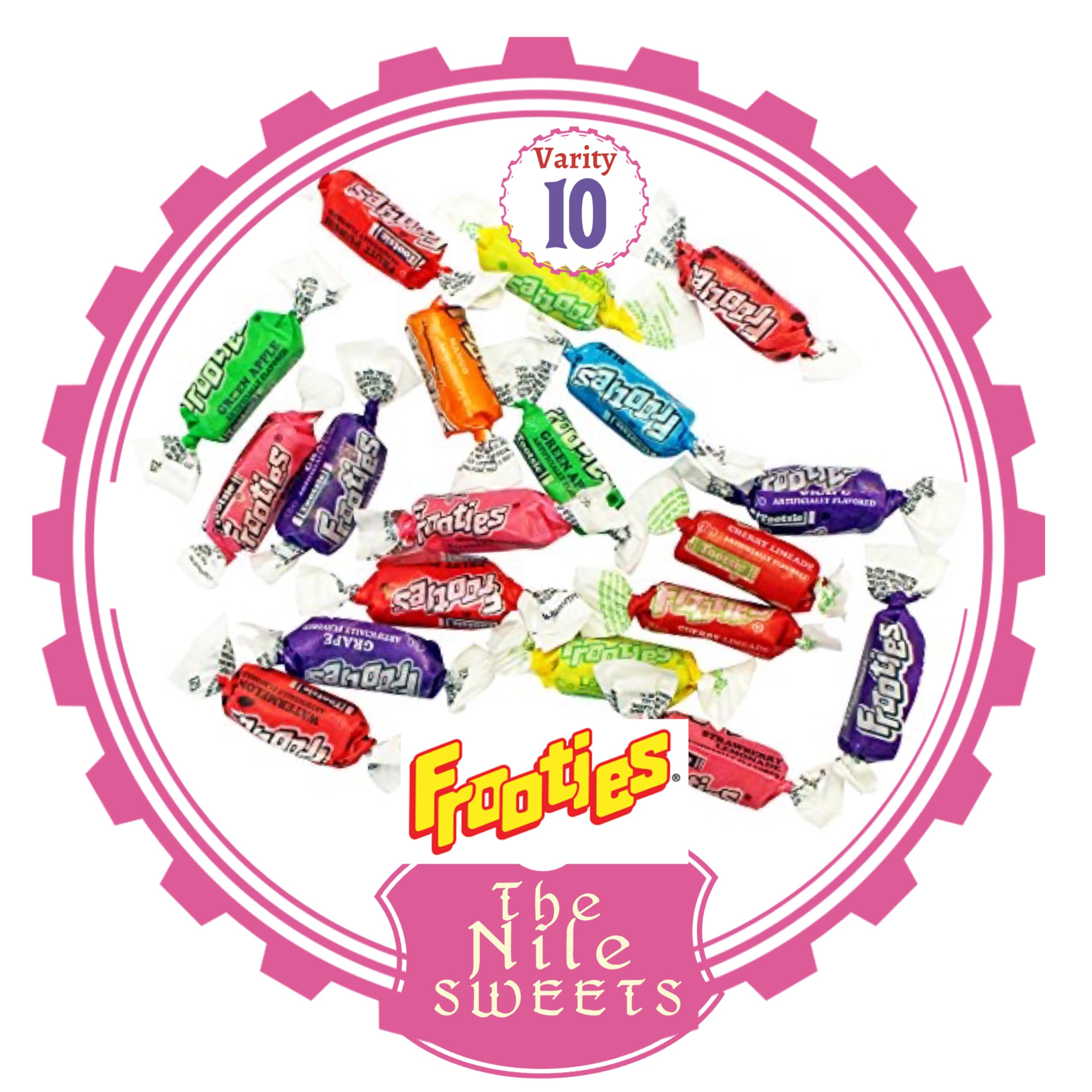 Assorted Tootsie Frooties Fruit Chews Candy, 2 lbs Bulk, Tootsie Rolls 10 Flavors, Individually Wrapped -Gluten Free - Ultimate Variety - Frootie Taffies By The Nile Sweets