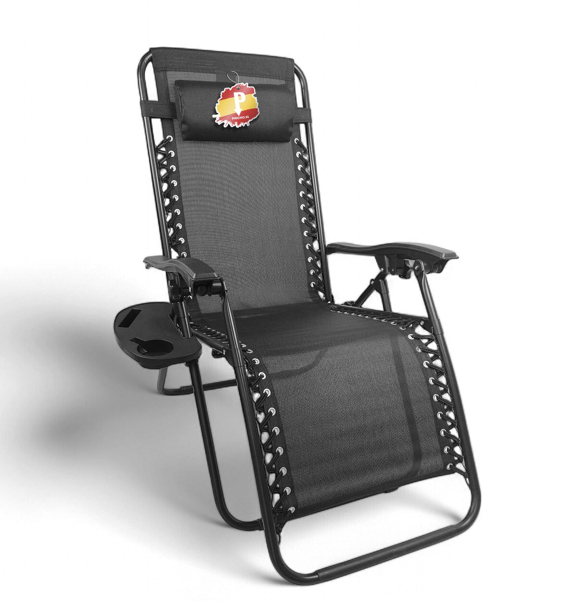 Pincho Tumbona Jardin Exterior, Sillon Gravedad Cero, Sillones Plegables, Hamaca, Silla Jardin Exterior, Terraza, Camping, Acero Ligero, Portavasos Incluido.