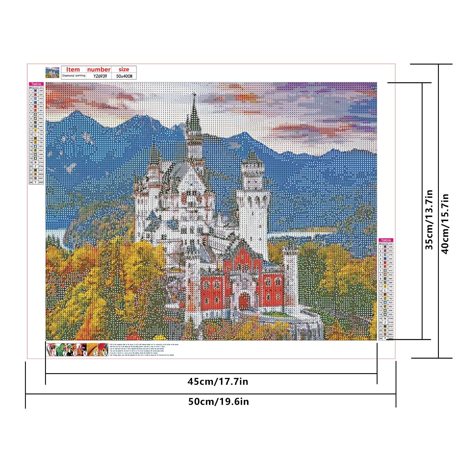 Lot De 4 Diamond Painting Paysage Montagne 50X40Cm Peinture Numero Adulte Paysage Diamond