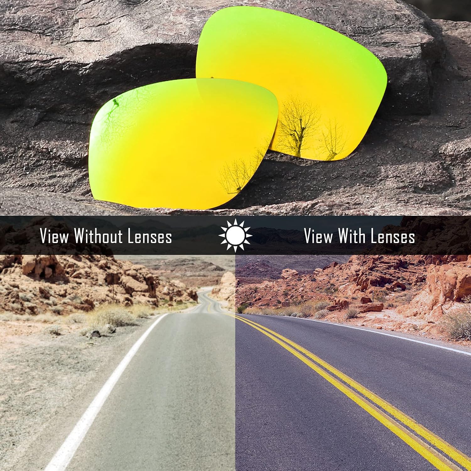 Polarized Replacement Lenses for Ray-Ban RB3604 62mm Sunglass