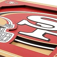 Vista 4 de YouTheFan Arte de pared de la serie de logotipos 3D con licencia oficial de la NFL, hecho de múltiples capas, listo para colgar en la pared, diseño