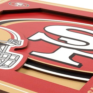 YouTheFan NFL Officially-licensed 3D Logo Series Wall Art - made of multiple layers - ready to hang on wall - bold design, perfect fan gift