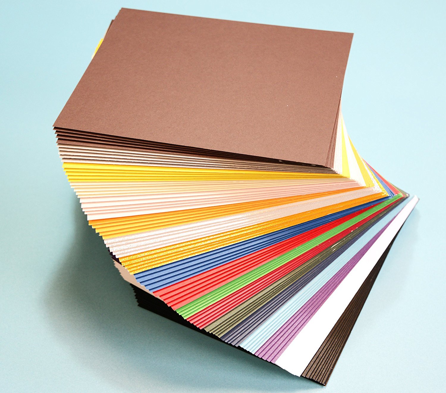 topseller100, Pack of 100 Mixed Colors 7.5"x9.5" Uncut Mat Board/Matboard Blanks for Framing/Crafting