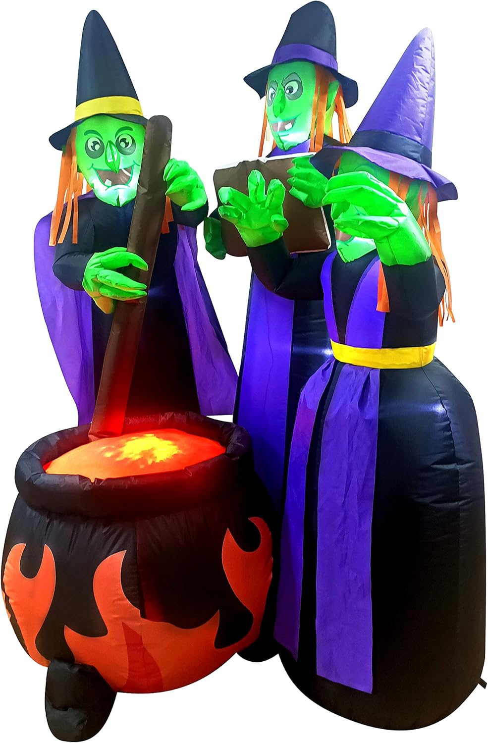 Joiedomi 6 FT Tall Halloween Inflatable Three Witch Around Cauldron with Flame Light Inflatable Yard Decoration with Build-in LEDs Blow Up Inflatables for Halloween Party Indoor, Outdoor Decorations : Patio, Lawn & Garden