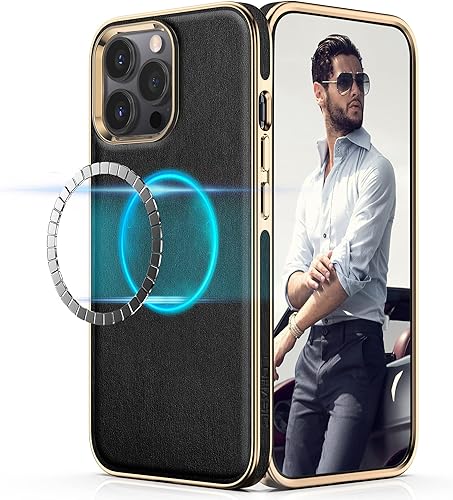LOHASIC Funda para iPhone 14 Pro compatible con MagSafe, piel sintética de lujo de alta calidad, elegante diseño para hombres y mujeres,